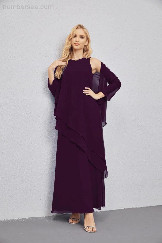 Mother of Bride Dresses with Open Front Lightweight Cardigan Formal Prom Gown  28081 (ZD16990)