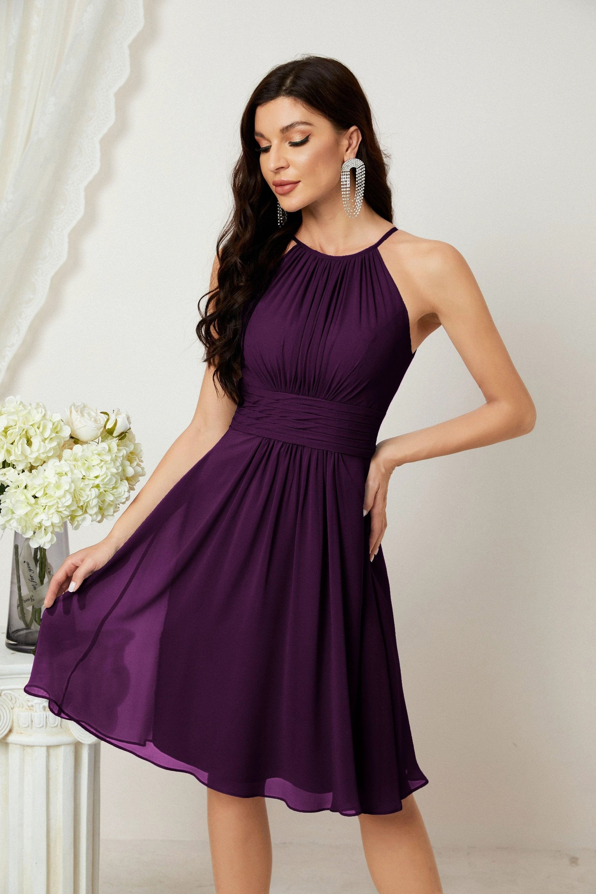 Halter Homecoming Dresses Formal Evening Party Cocktail Dress 28011 Clearance sale (ZD16954)