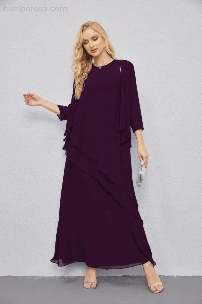 Mother of Bride Dresses with Open Front Lightweight Cardigan Formal Prom Gown  28081 (ZD16990)