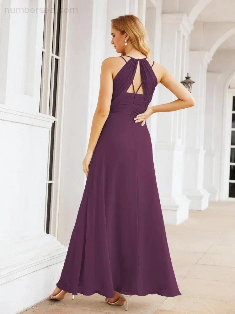 ZapDress Double Spaghetti Straps Bridesmaid Dresses for Women Long Formal Party Dress Side Split 28051 (ZD17036)