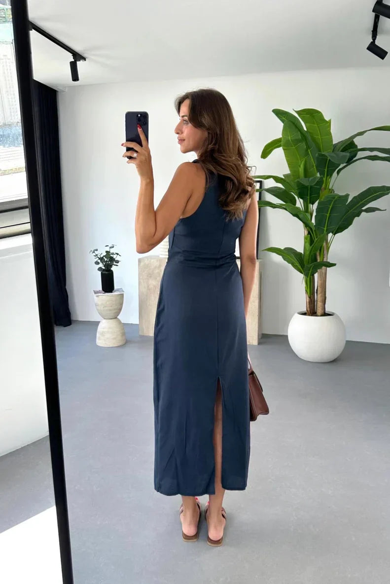 Bianca Chic Sleeveless Midi Dresses Designer Dress Edit