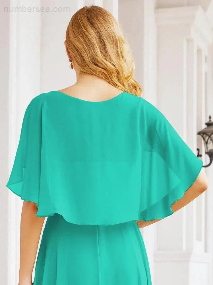 ZapDress Bridesmaid Dresses for Wedding Formal Evening Party Prom Gown with Cape 28050 (ZD17057)