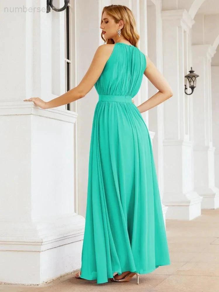 ZapDress Halter Bridesmaid Dress Empire Waist Formal Evening Prom Gown for Mother of The Bride 28030 (ZD17026)