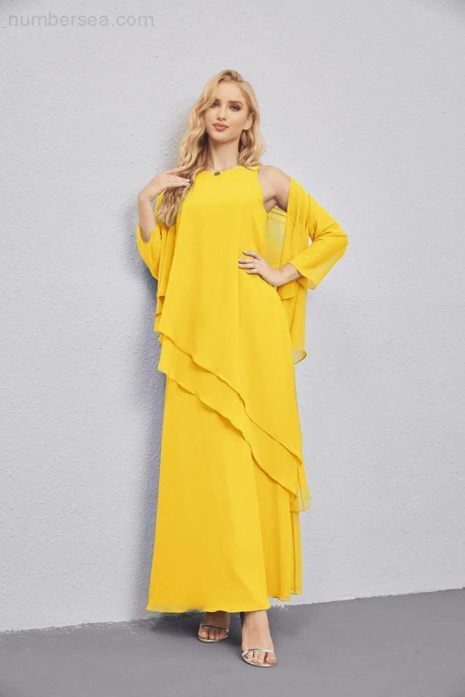 Mother of Bride Dresses with Open Front Lightweight Cardigan Formal Prom Gown  28081 (ZD16990)