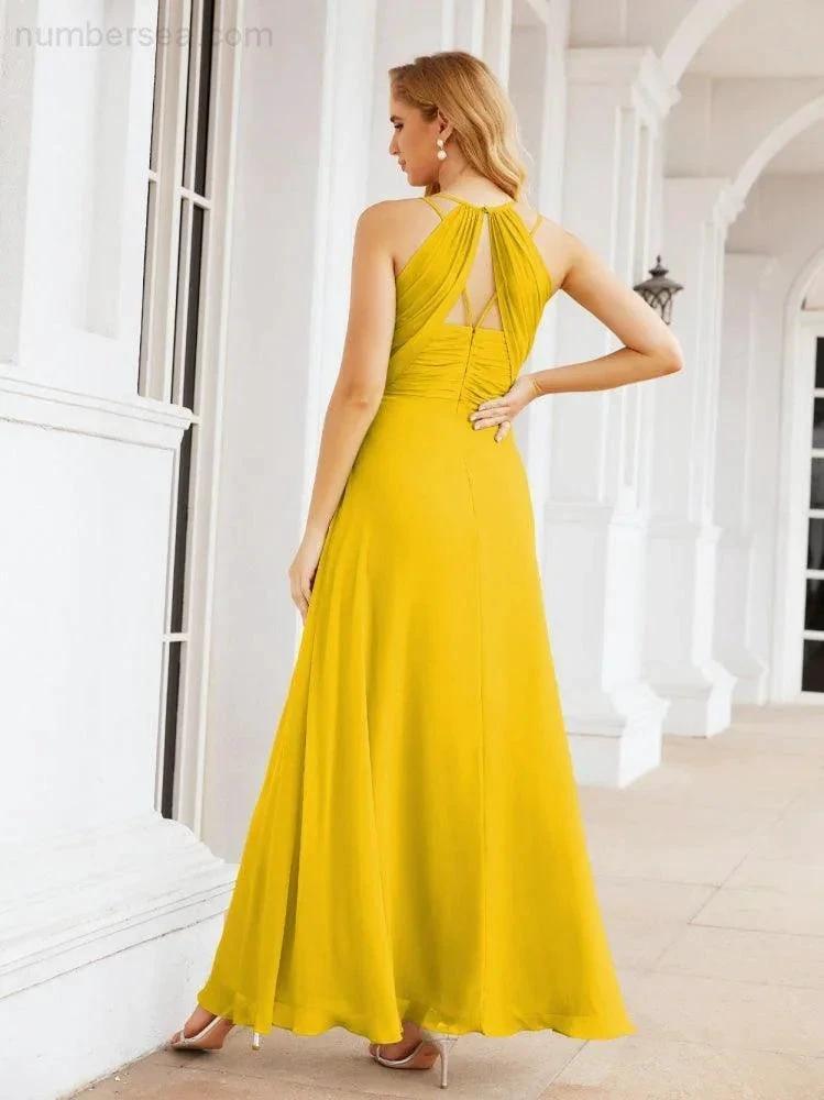 ZapDress Double Spaghetti Straps Bridesmaid Dresses for Women Long Formal Party Dress Side Split 28051 (ZD17036)