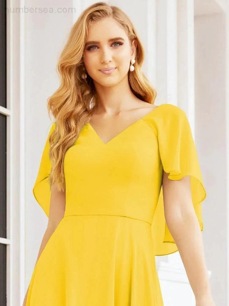 ZapDress Bridesmaid Dresses for Wedding Formal Evening Party Prom Gown with Cape 28050 (ZD17057)