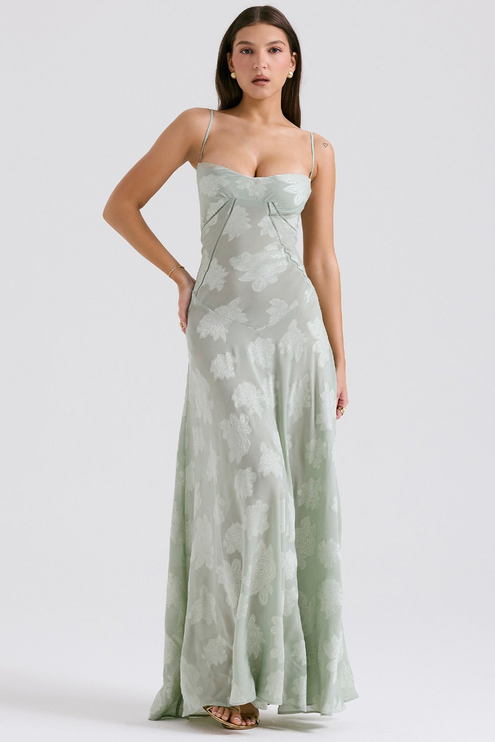 Lace Tie - Strap Romantic Maxi Dress