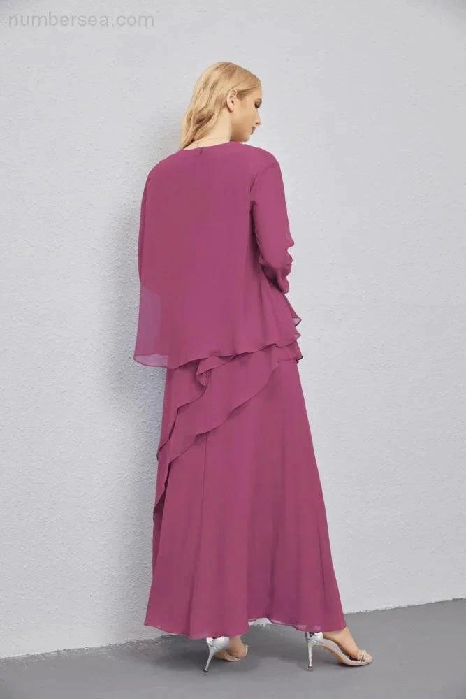 Mother of Bride Dresses with Open Front Lightweight Cardigan Formal Prom Gown  28081 (ZD16990)