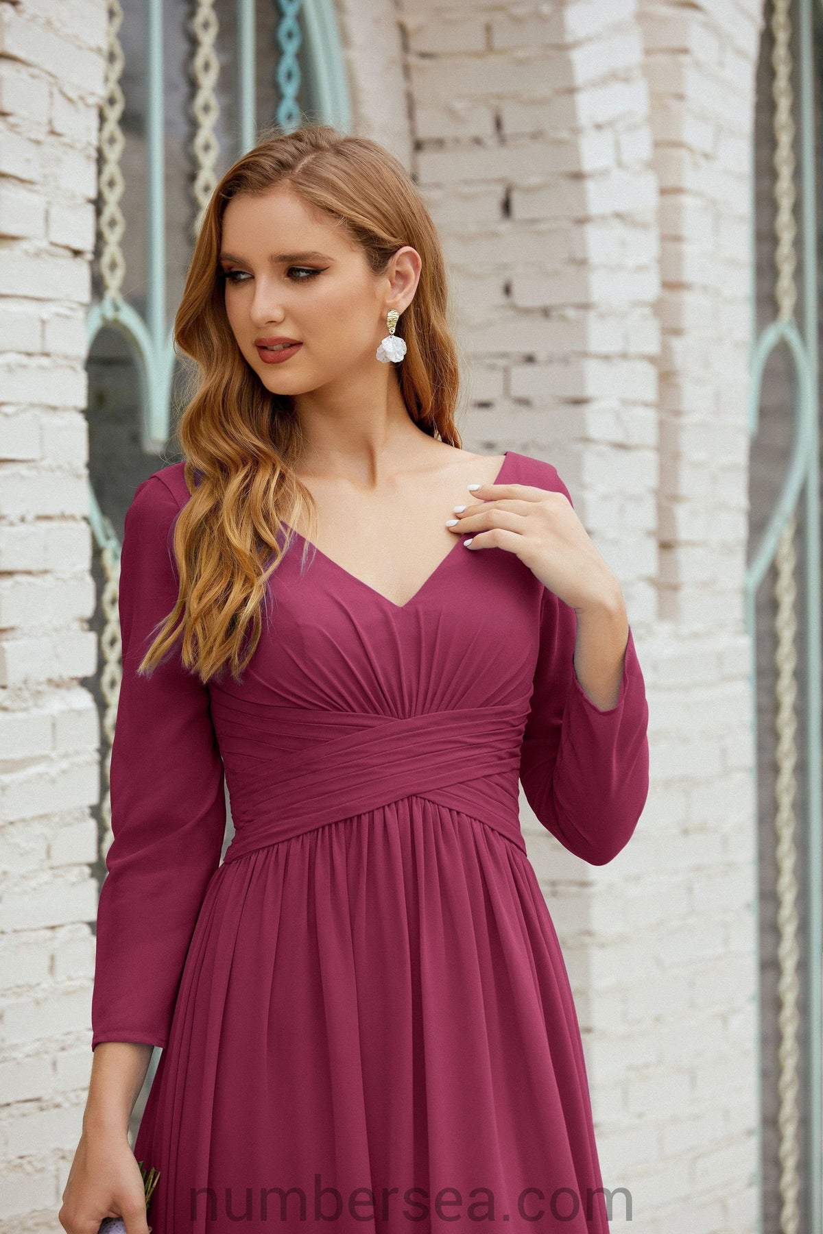 Numbersea Bridesmaid Dress Chiffon Formal Party Dress Evening Dress 28016 by numbersea
