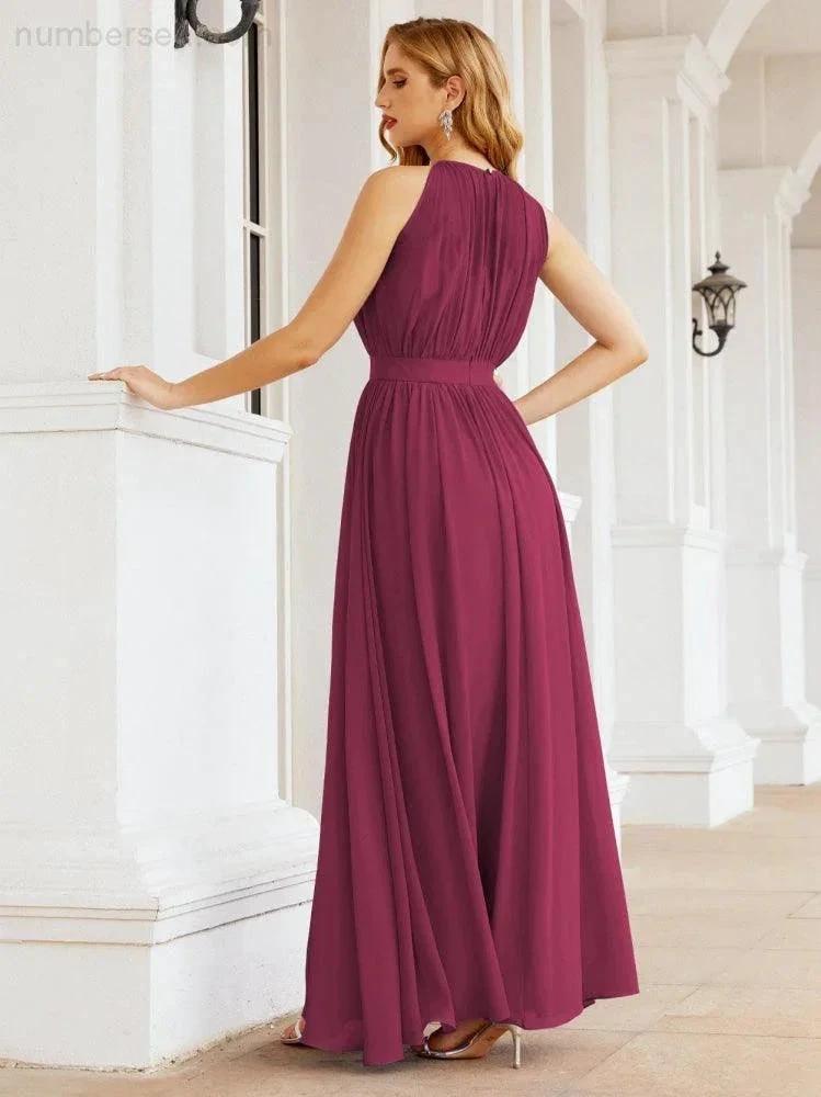 ZapDress Halter Bridesmaid Dress Empire Waist Formal Evening Prom Gown for Mother of The Bride 28030 (ZD17026)