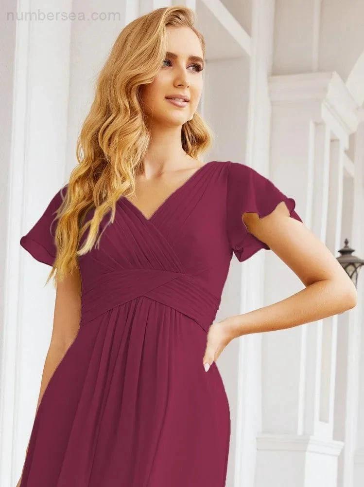ZapDress Formal Prom Gowns for Mother of The Bride Cap Sleeves Bridesmaid Dress 28047 (ZD16958)