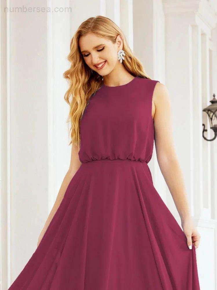 ZapDress Sleeveless Long Bridesmaid Dress A line Formal Evening Prom Gown 28025 (ZD17053)