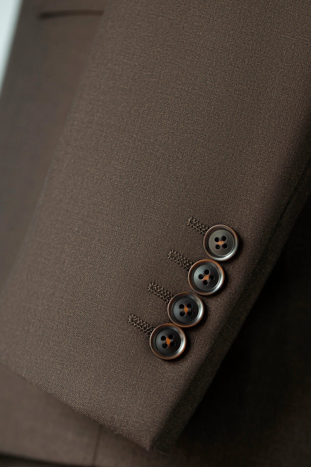 Double Breasted Dark Brown Wool Suit Tailored Formal Groom and Business (ZD17090)
