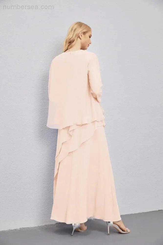 Mother of Bride Dresses with Open Front Lightweight Cardigan Formal Prom Gown  28081 (ZD16990)