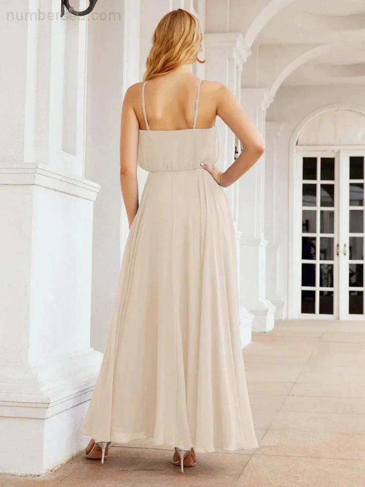 ZapDress  Halter Long Bridesmaid Dresses Formal A line Juniors Dress 28029 (ZD17029)