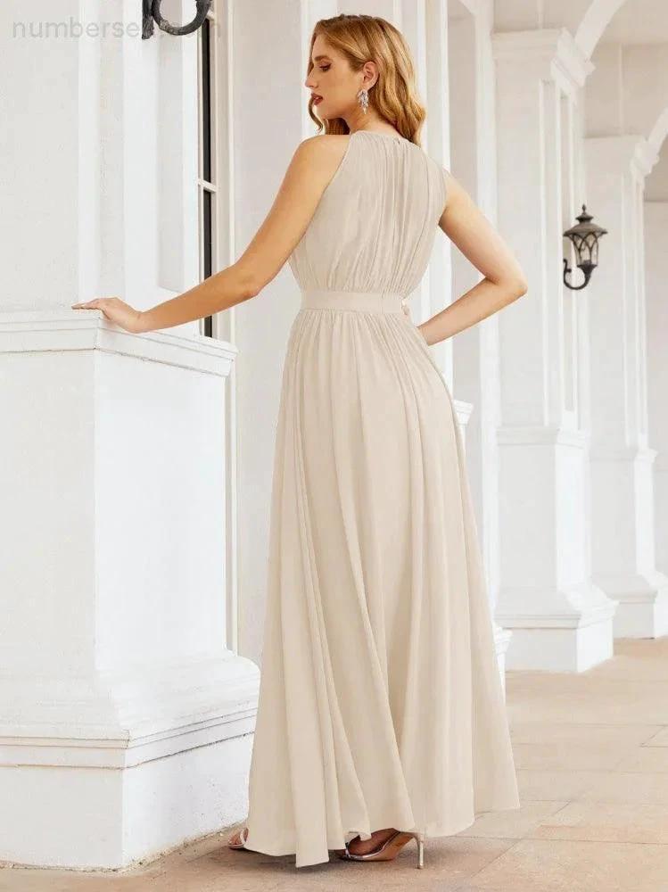 ZapDress Halter Bridesmaid Dress Empire Waist Formal Evening Prom Gown for Mother of The Bride 28030 (ZD17026)