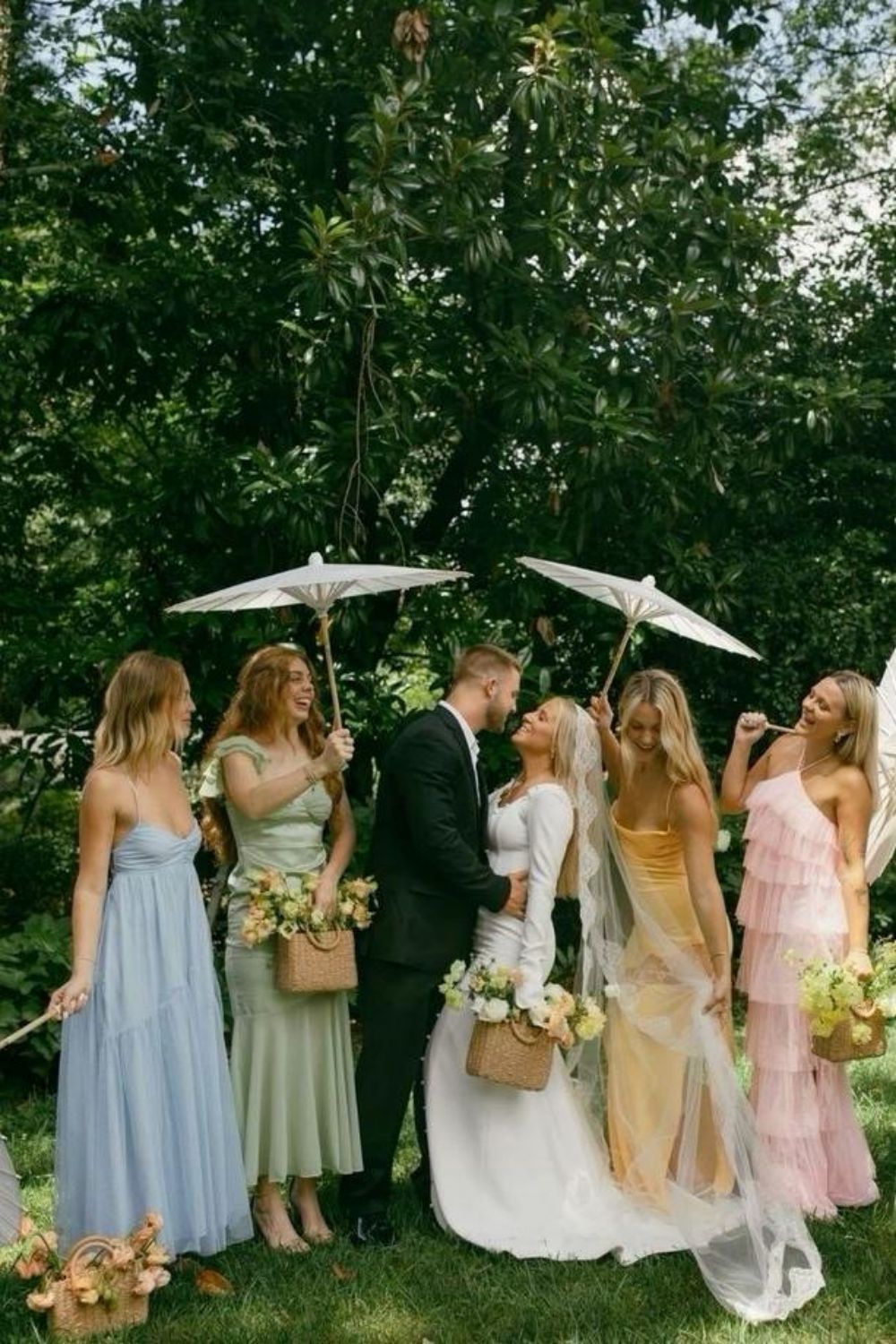 Stylish A Line Halter Neck/Spaghetti Straps Long Bridesmaid Dress with Ruffles - VelvetHem