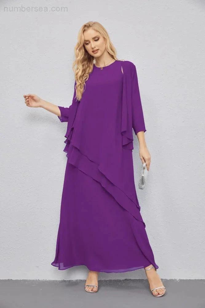 Mother of Bride Dresses with Open Front Lightweight Cardigan Formal Prom Gown  28081 (ZD16990)