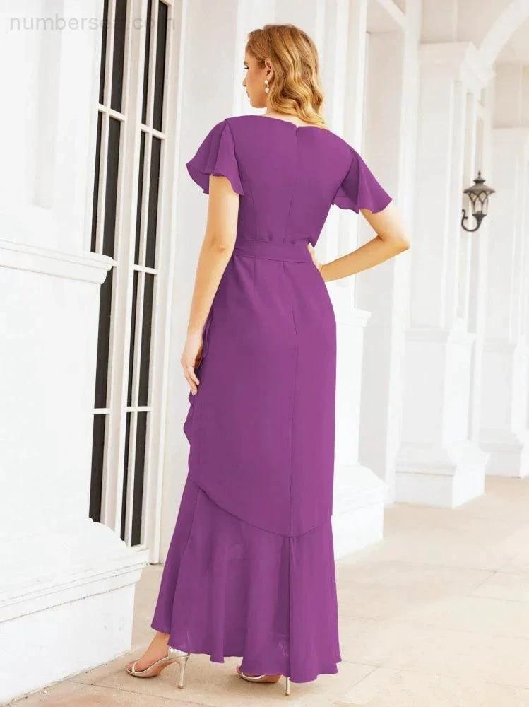 ZapDress Ruffled Bridesmaid Dresses Mermaid Formal Violin Evening Party Prom Gowns 28042 (ZD16997)