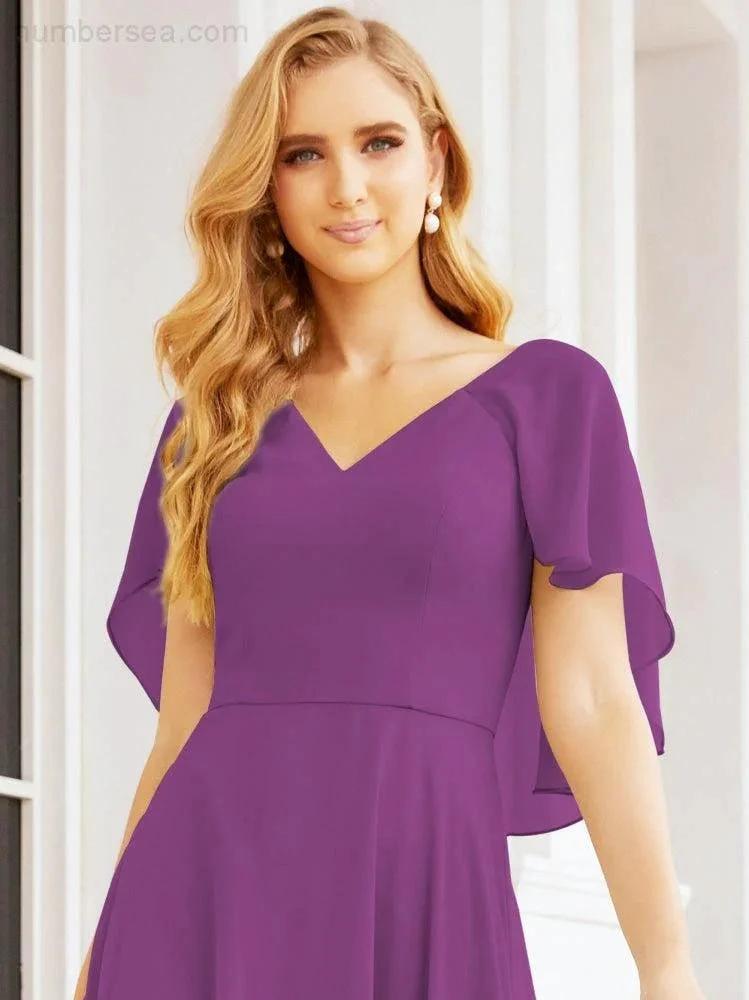 ZapDress Bridesmaid Dresses for Wedding Formal Evening Party Prom Gown with Cape 28050 (ZD17057)