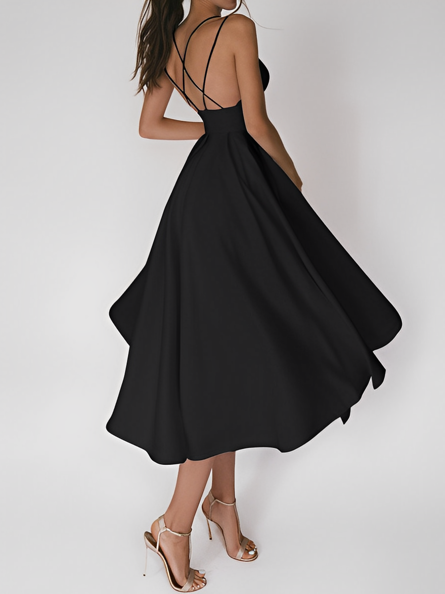 Cleo Chic Sleeveless Strap Dress for Women Silhouette Collection