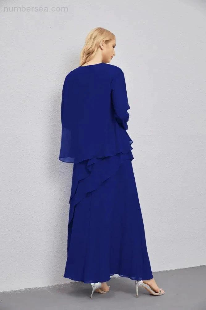 Mother of Bride Dresses with Open Front Lightweight Cardigan Formal Prom Gown  28081 (ZD16990)