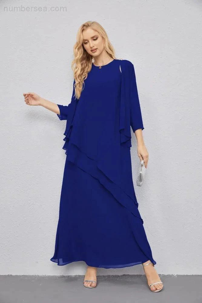Mother of Bride Dresses with Open Front Lightweight Cardigan Formal Prom Gown  28081 (ZD16990)
