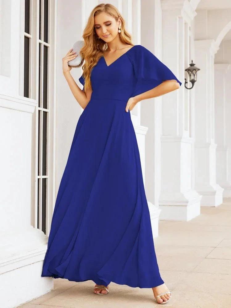 Numbersea Bridesmaid Dresses for Wedding Formal Evening Party Prom Gown with Cape 28050 by numbersea
