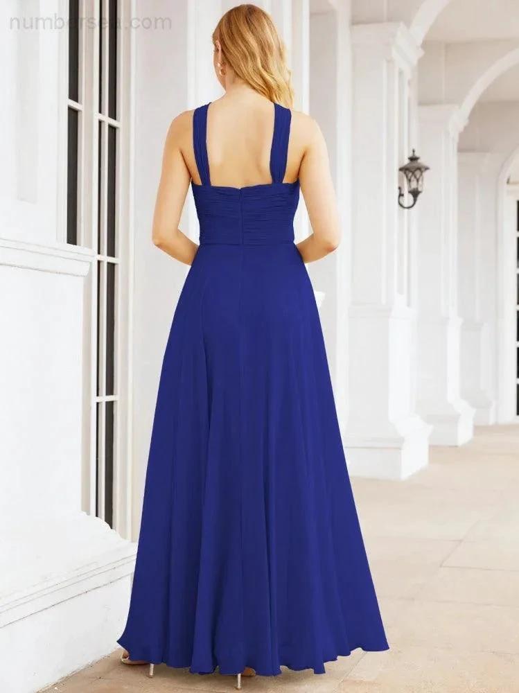 ZapDress Crisscross Halter Bridesmaid Dresses for Party Wedding Evening Prom Maxi Ball Gowns 28053 (ZD17037)