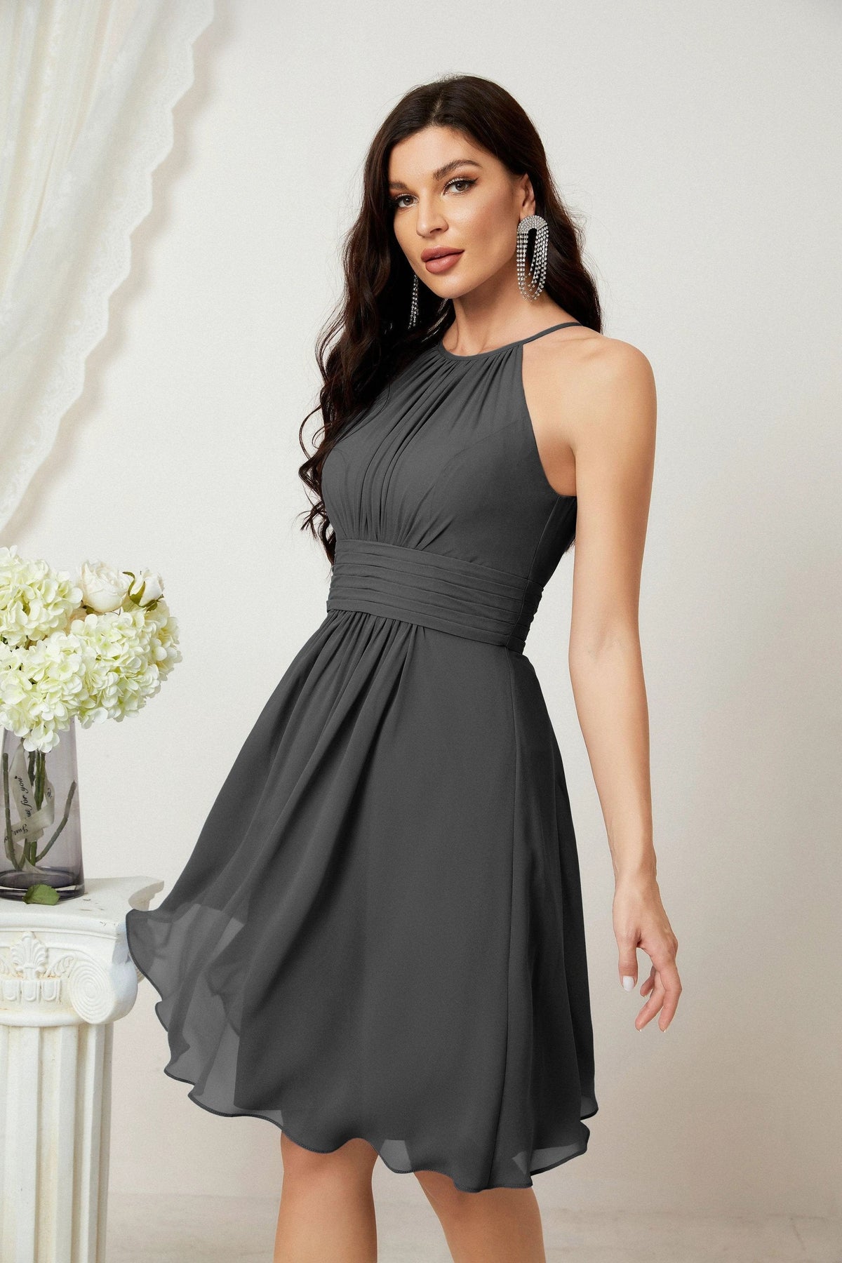 Halter Homecoming Dresses Formal Evening Party Cocktail Dress 28011 Clearance sale (ZD16954)