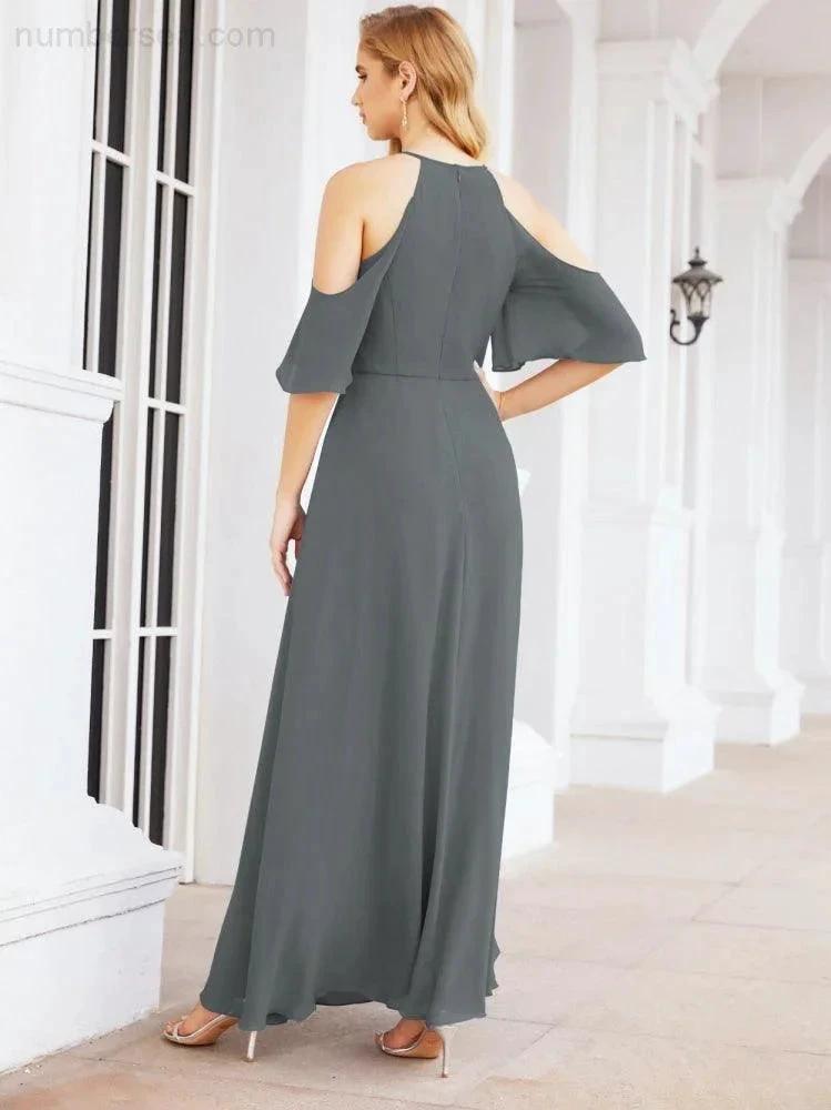 ZapDress Cold Shoulder Bridesmaid Dresses A-Line Long Formal Evening Gowns 28074 (ZD17048)