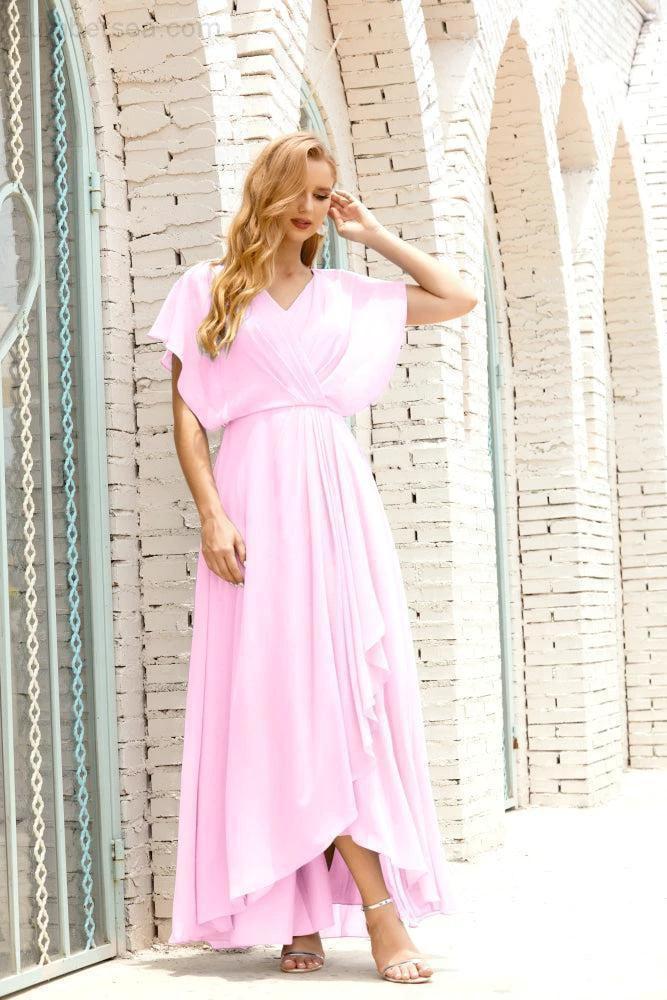 Zapdress Mother of The Bride Dresses Plus Size V-Neck Floor Length Formal Prom Dress for Wedding Guest 28020 (ZD17058)