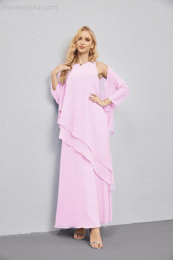 Mother of Bride Dresses with Open Front Lightweight Cardigan Formal Prom Gown  28081 (ZD16990)