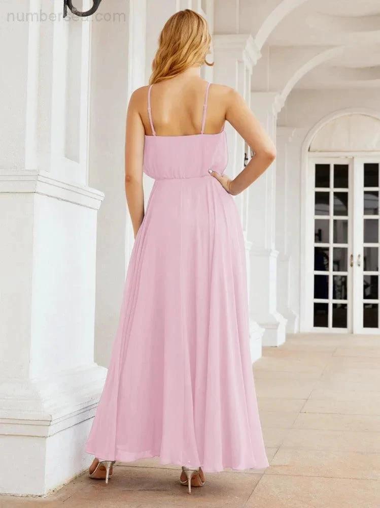 ZapDress  Halter Long Bridesmaid Dresses Formal A line Juniors Dress 28029 (ZD17029)