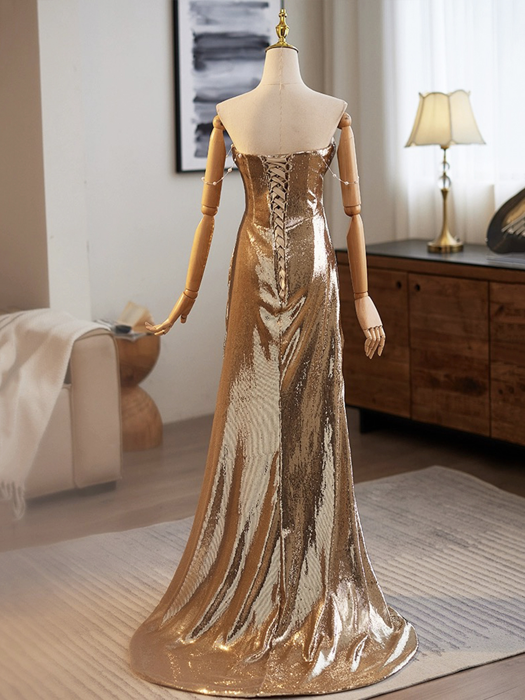Gorgeous Sequins Mermaid Evening Dress Formal Prom Party Gown - View 4 | VelvetHem