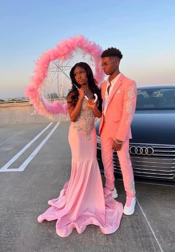 Charming Pink Mermaid Evening Dress Pink Formal Gown Y6539 - VelvetHem