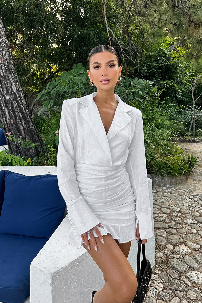 Greece Babe Mini Dress White