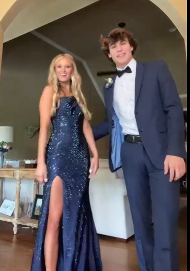 Royal Blue Sequin Long Prom Dress With Split Evening Dress Birthday Dress - View 3 | VelvetHem