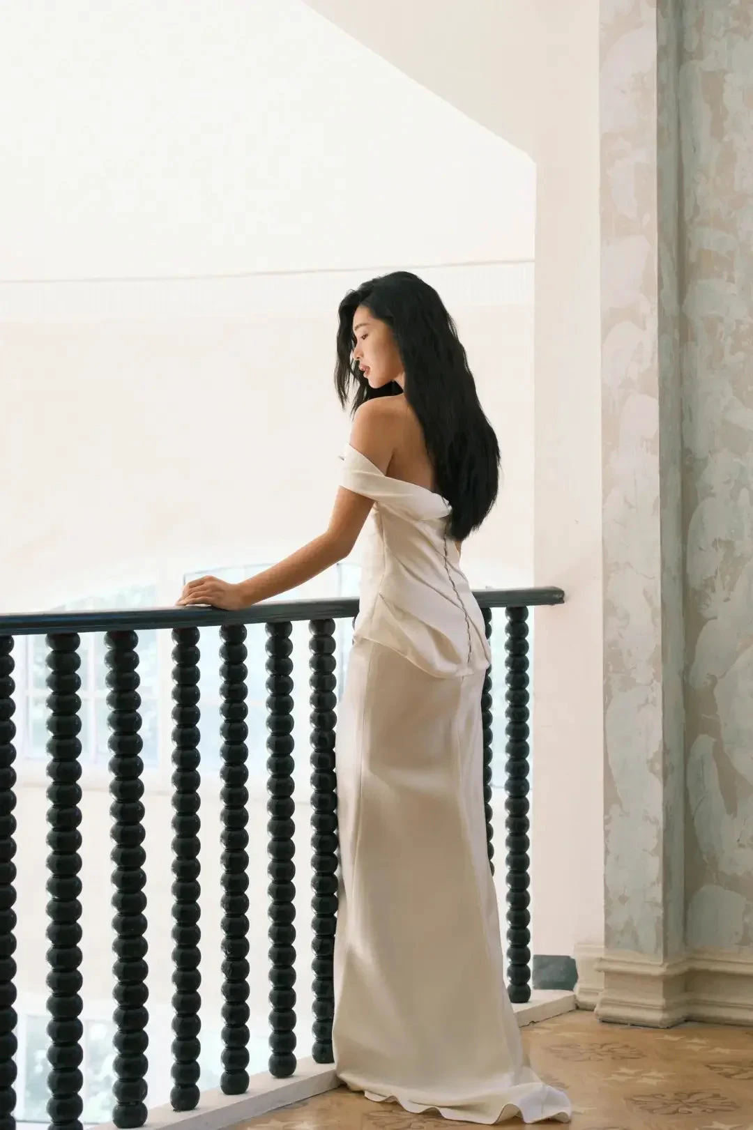 Charming Off Thes Satin Mermaid Evening Dress,White Prom Dress Wedding Dress (ZD13751)