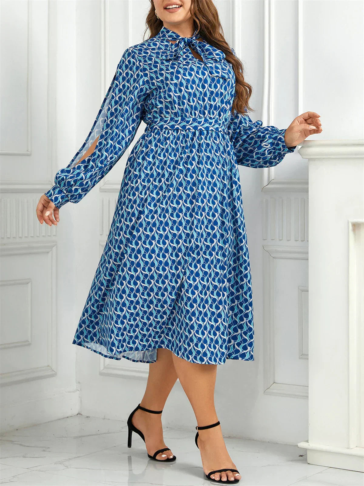 Helena Timeless Plus Size Dress Elastic Waist Designer Edit