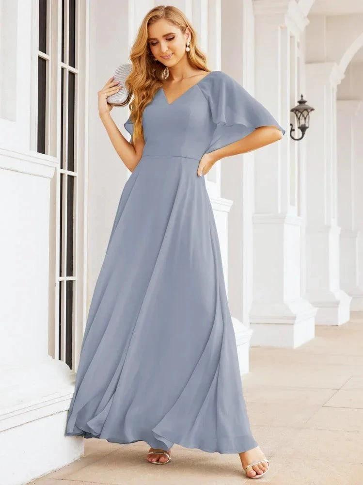 Numbersea Bridesmaid Dresses for Wedding Formal Evening Party Prom Gown with Cape 28050 by numbersea
