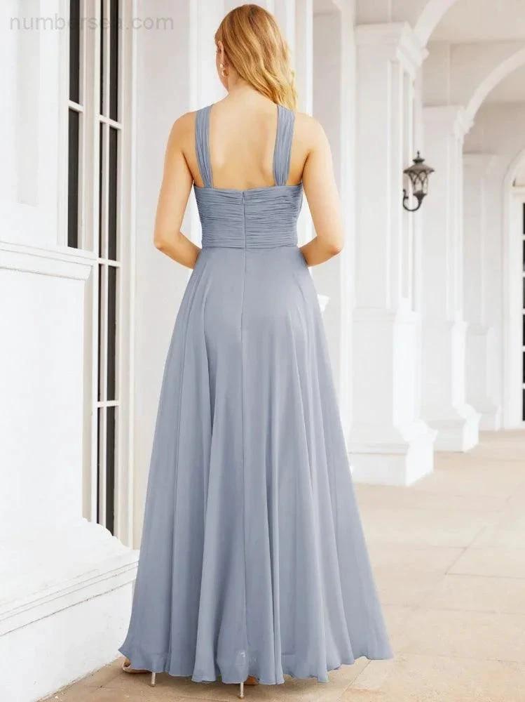 ZapDress Crisscross Halter Bridesmaid Dresses for Party Wedding Evening Prom Maxi Ball Gowns 28053 (ZD17037)