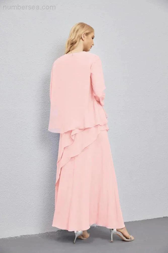 Mother of Bride Dresses with Open Front Lightweight Cardigan Formal Prom Gown  28081 (ZD16990)