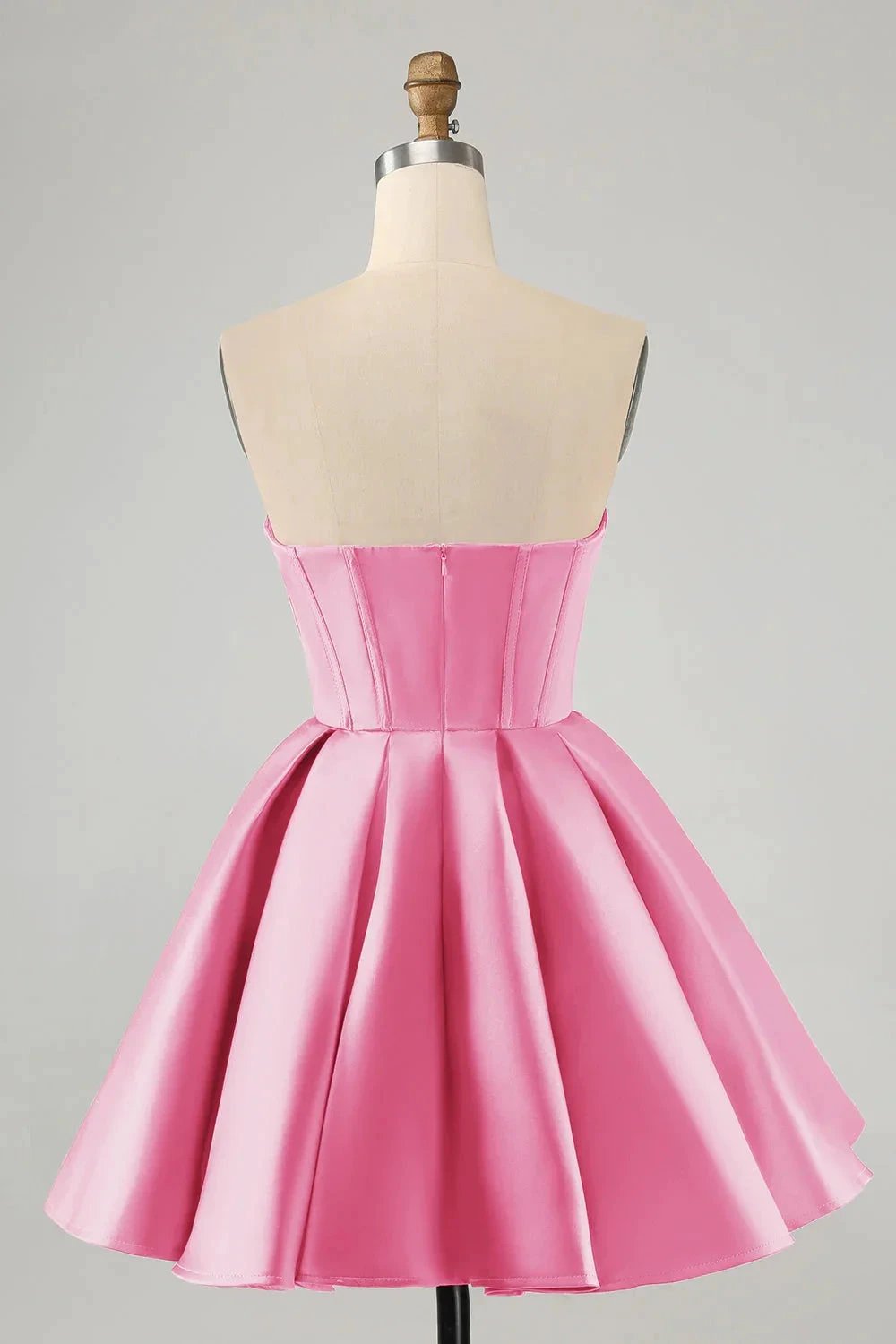 Cute A Line Sweetheart Corset Short Fuchsia Homecoming Dress with Beading (ZD11486)