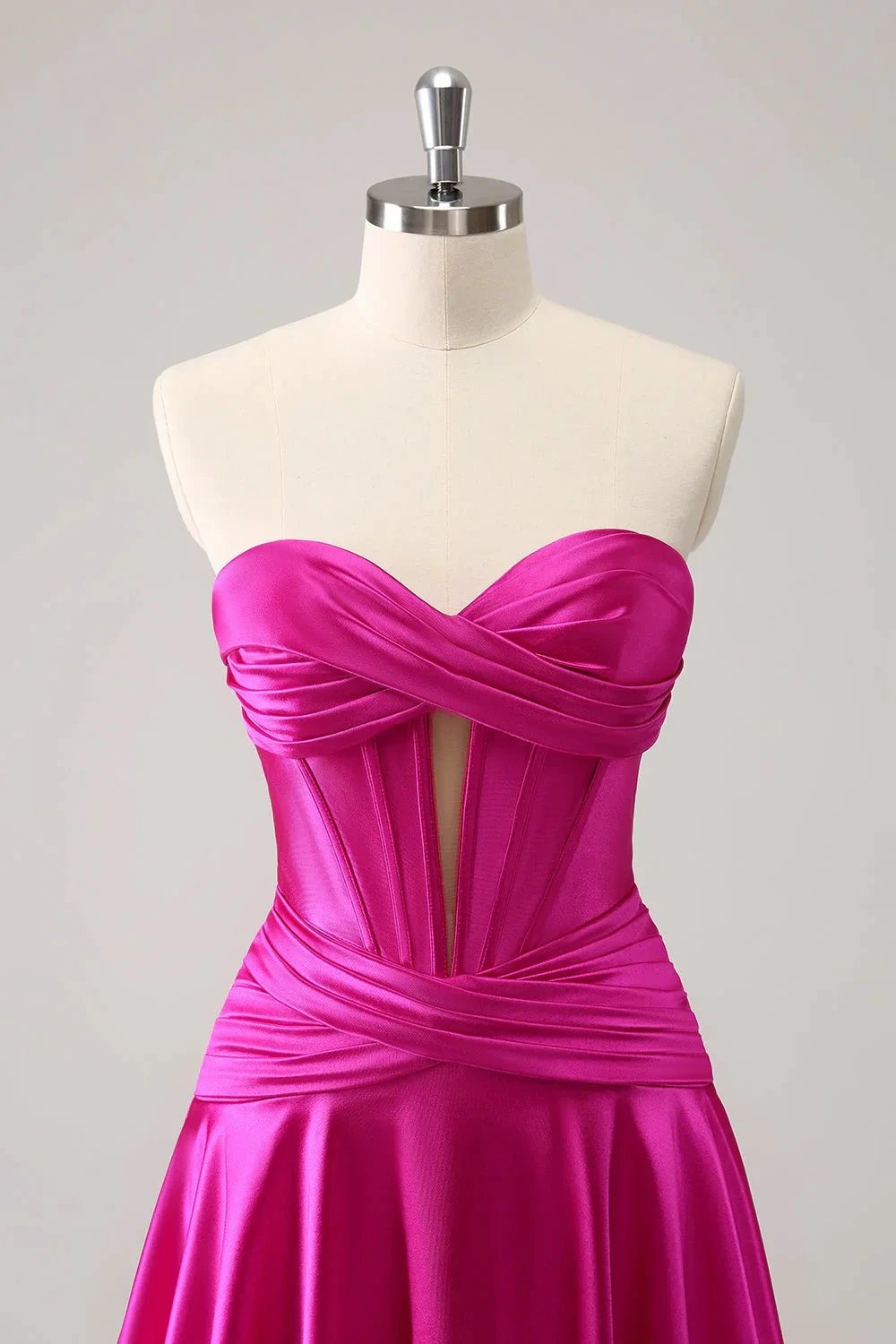 Cute Fuchsia A Line Sweetheart Criss Cross Corset Homecoming Dress with Ruffles (ZD11465)