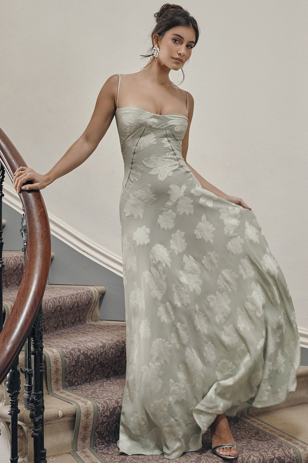 Lace Tie - Strap Romantic Maxi Dress