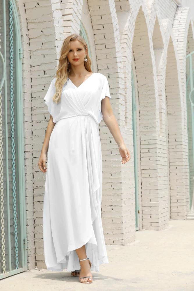 Numbersea Mother of The Bride Dresses Plus Size V-Neck Floor Length Formal Prom Dress for Wedding Guest 28020 by numbersea