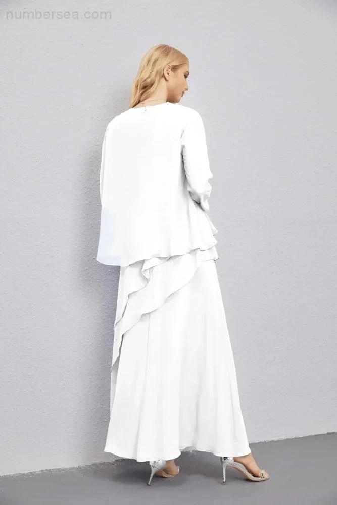 Mother of Bride Dresses with Open Front Lightweight Cardigan Formal Prom Gown  28081 (ZD16990)