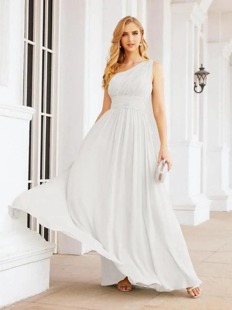 ZapDress One Shoulder Bridesmaid Dresses Long Maxi Formal Evening Party Prom Gowns 28061 (ZD17044)