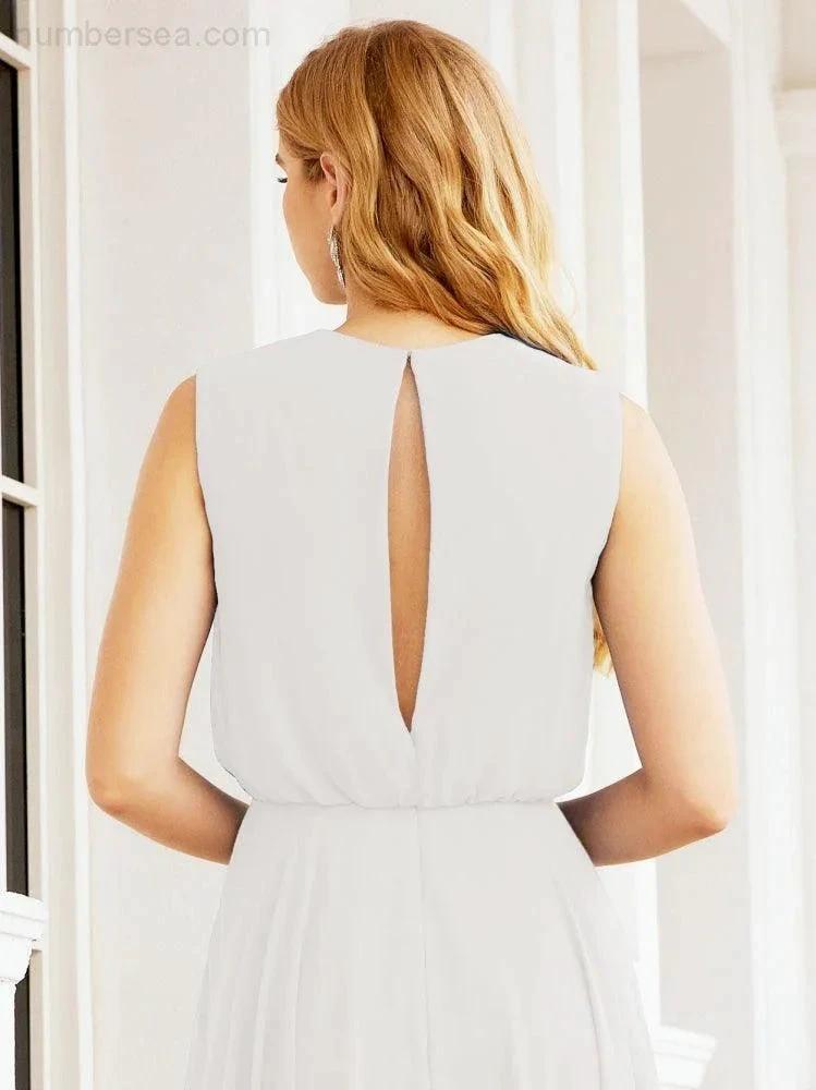 ZapDress Sleeveless Long Bridesmaid Dress A line Formal Evening Prom Gown 28025 (ZD17053)